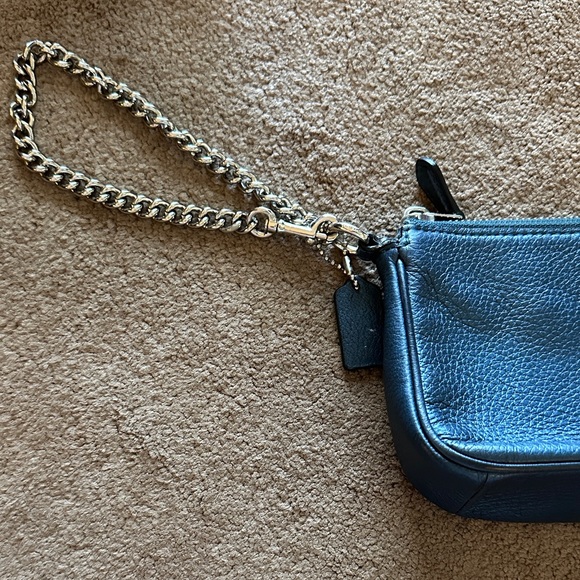 Coach Leather Wristlet with Silver Chain - Picture 5 of 6